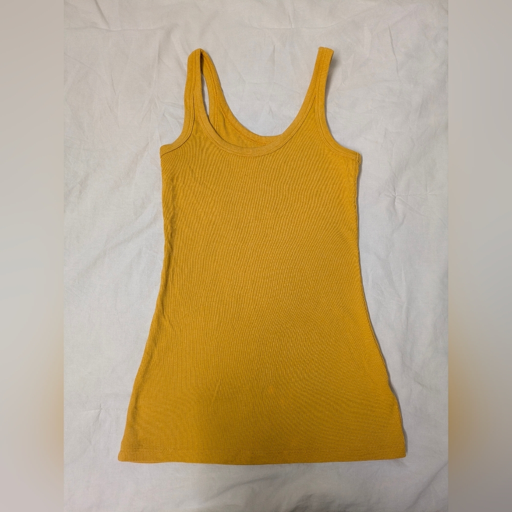 Falls Creek Mustard Ribbed Tank Top